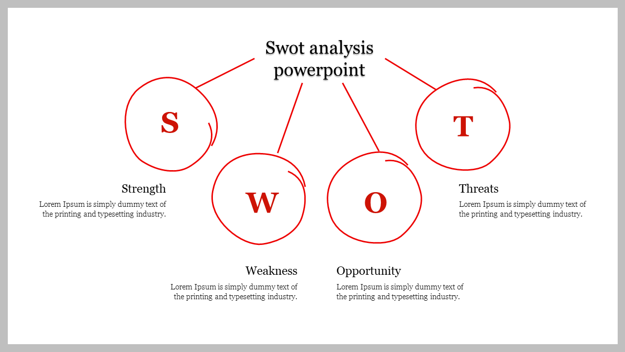 Free - Stunning SWOT Analysis PowerPoint With Four Nodes Slide